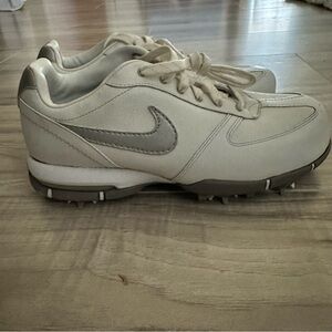 Nike White and Gray Golf Shoes